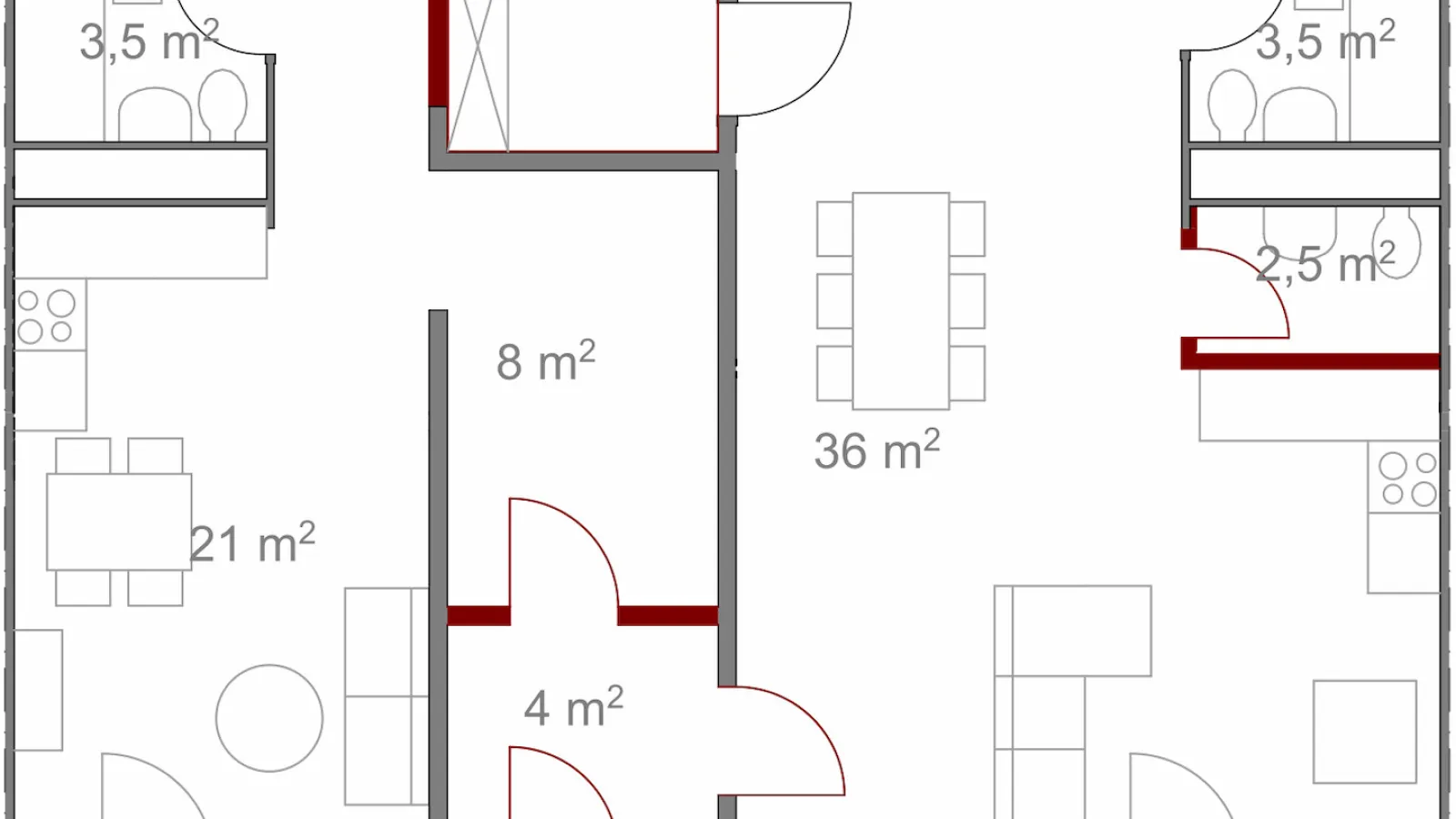  Grundriss-Darstellung der Variante 1