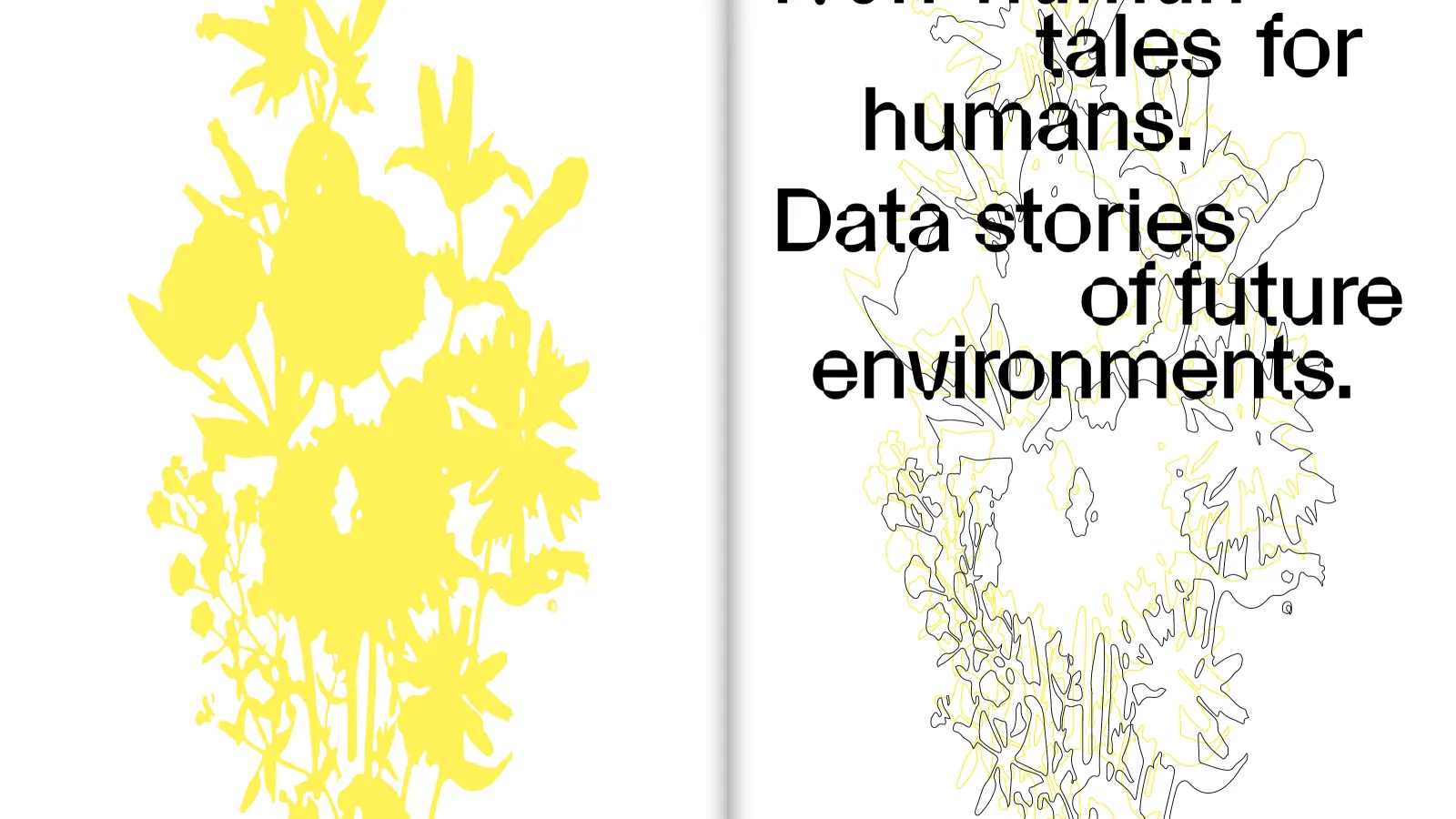 Grafik zur Ausstellung "Non-human tales for humans. Data stories of future environments."