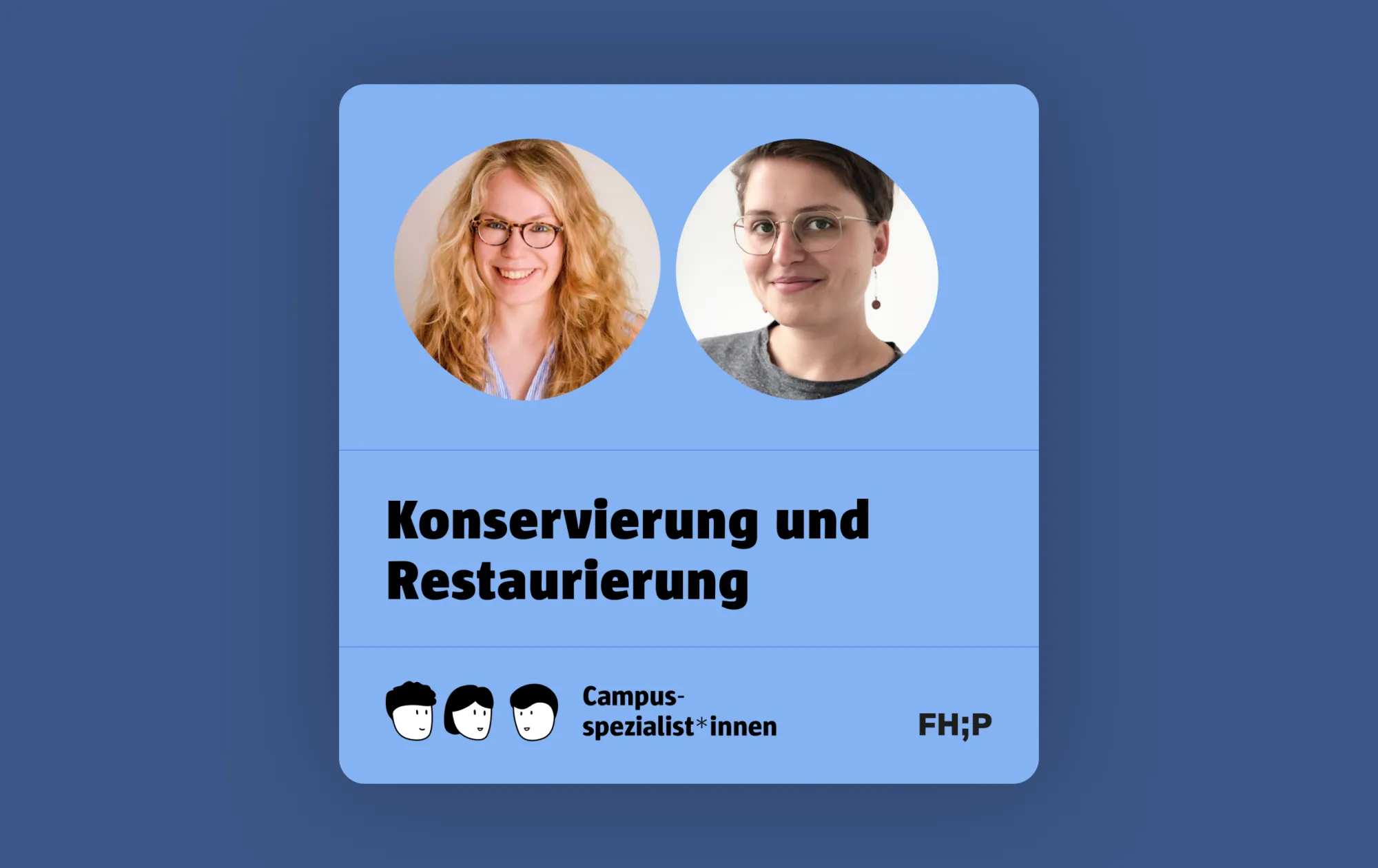 Cover des Campusspezialist*innen-Podcast über Konservierung und Restaurierung