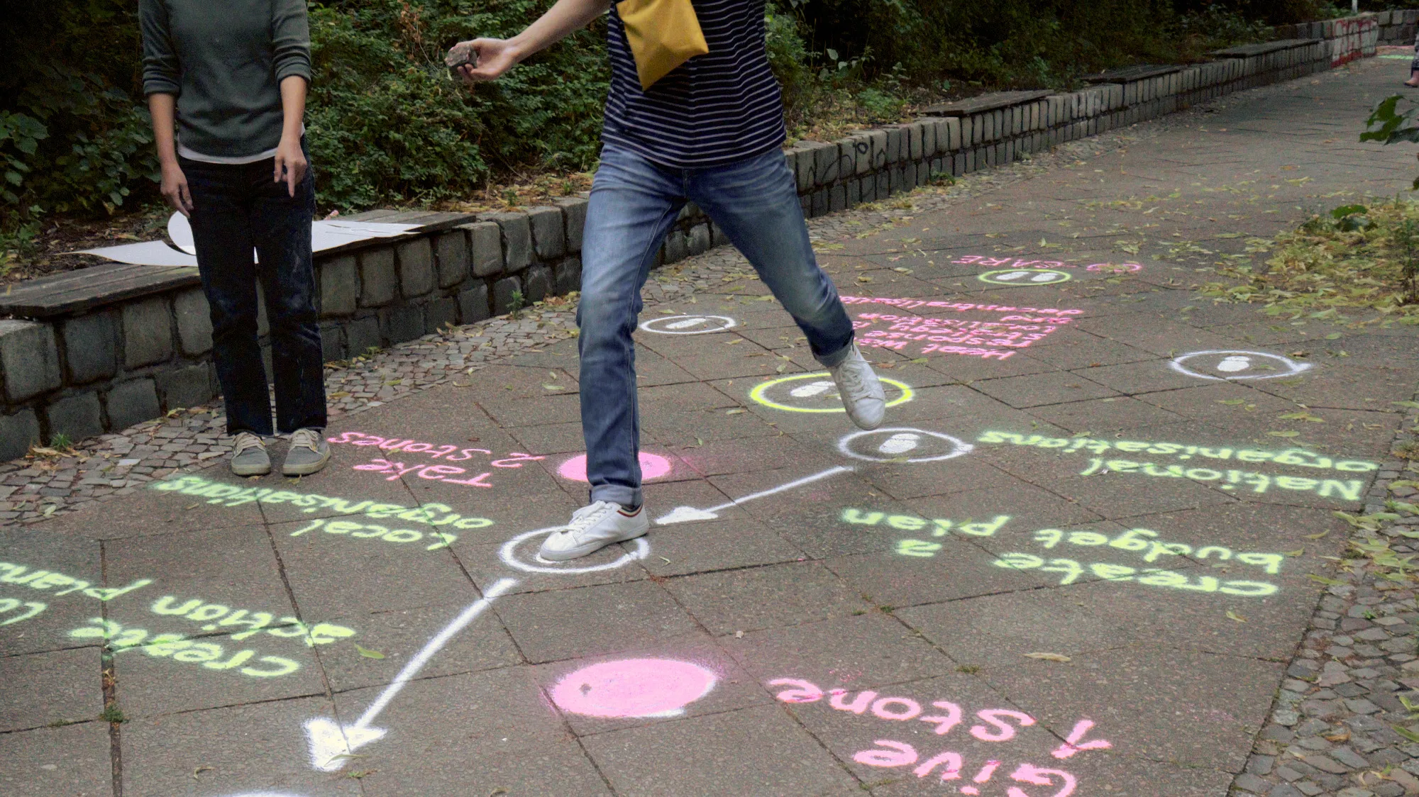 Foto von Personen, die am Climate Community Streetplay teilnehmen.