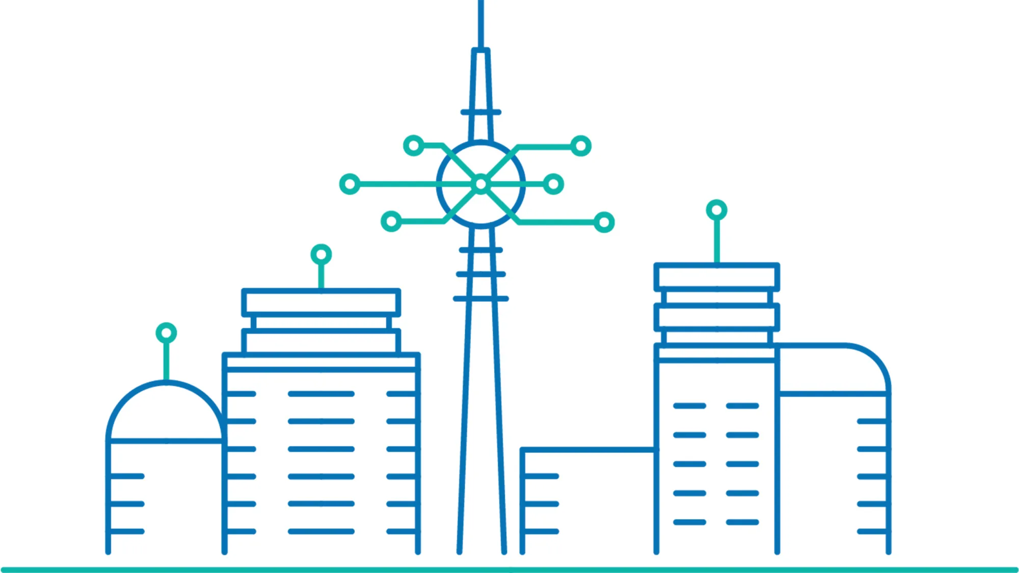 Grafik mit Hochhäusern und Berliner Fernsehturm