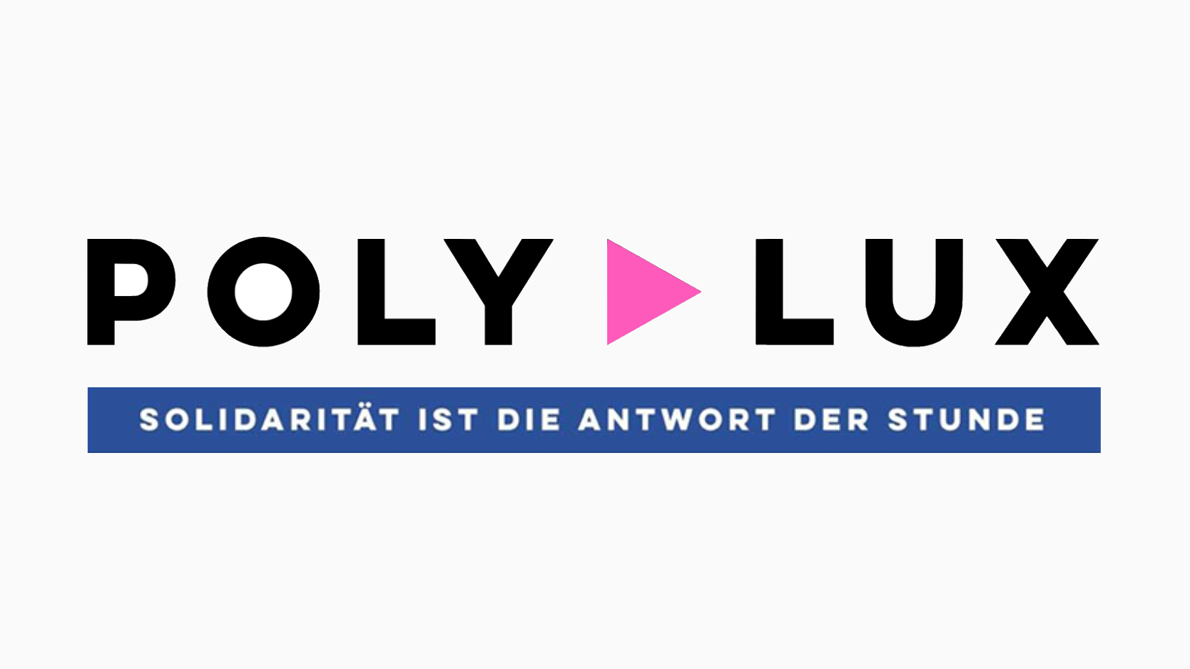 Logo mit Text: Polylux - Solidarität ist die Antwort der Stunde
