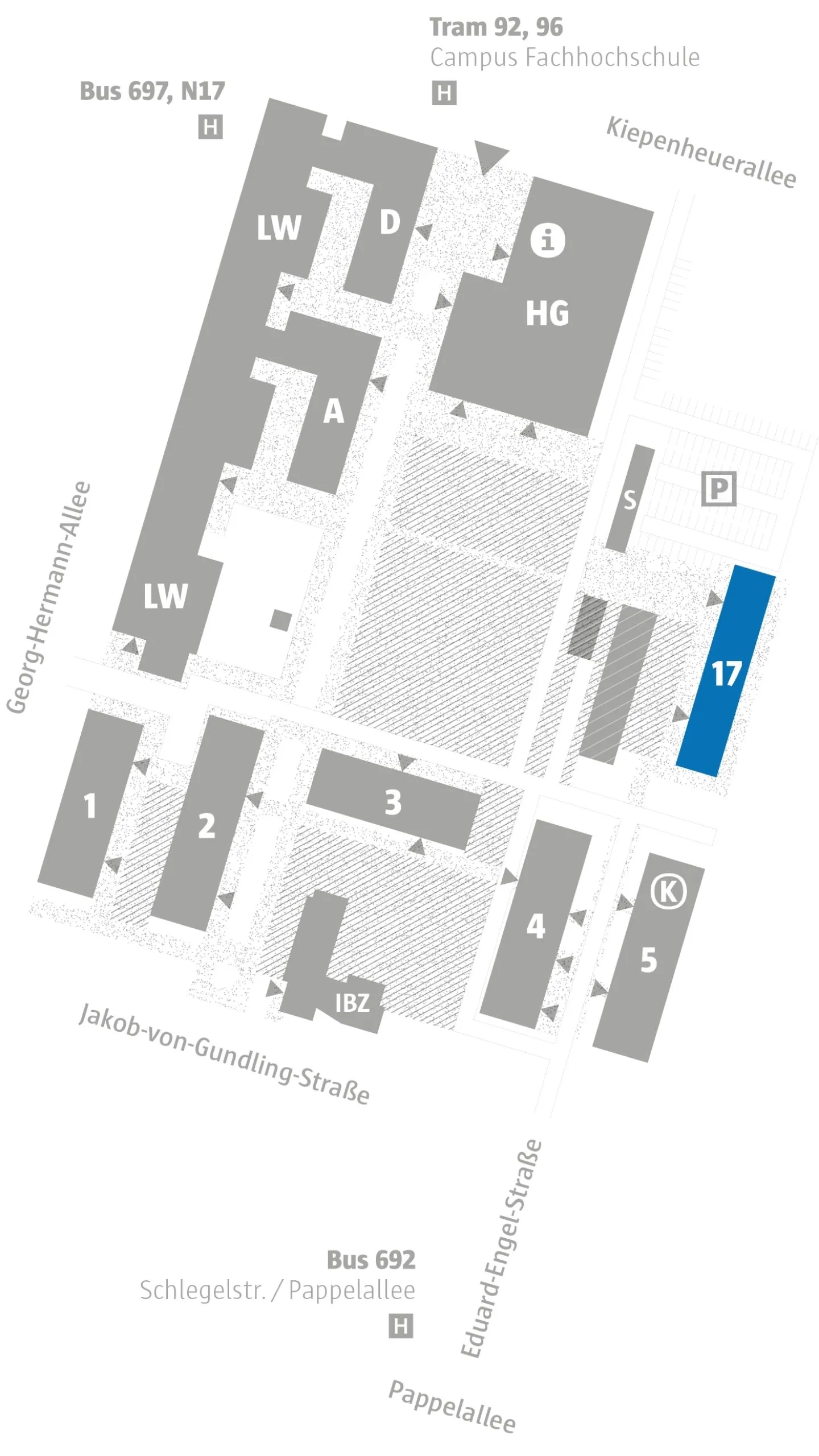 Haus 17 Campusplan