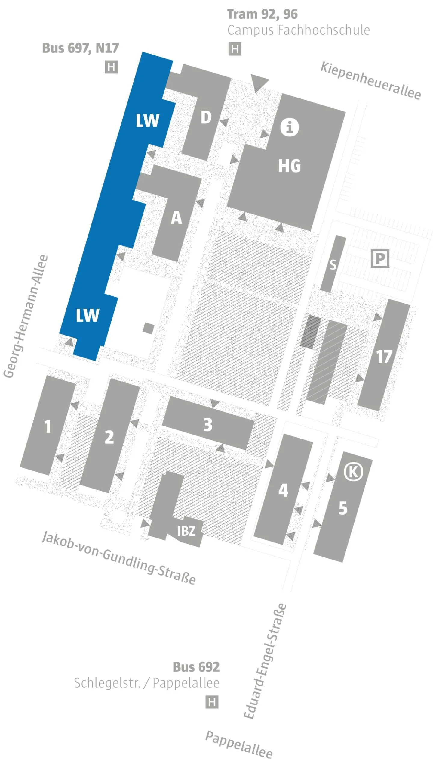 Labor- und Werkstättengebäude Campusplan