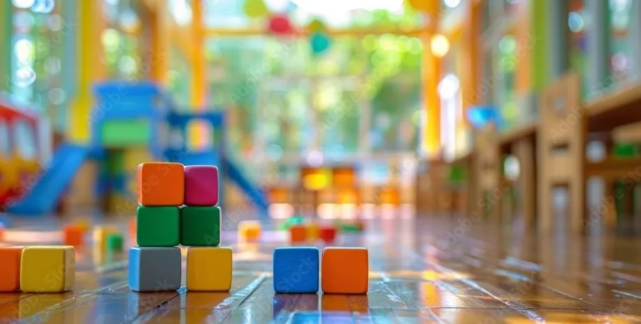 Kitabild mit Spielsteinen im Vordergrund