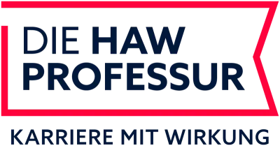 Logo Die HAW Professur mit dem Untertitel Karierre mit Wirkung