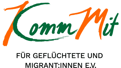 Logo mit Schriftzug "Komm Mit für Geflüchtete und Migrant*innen e.V."